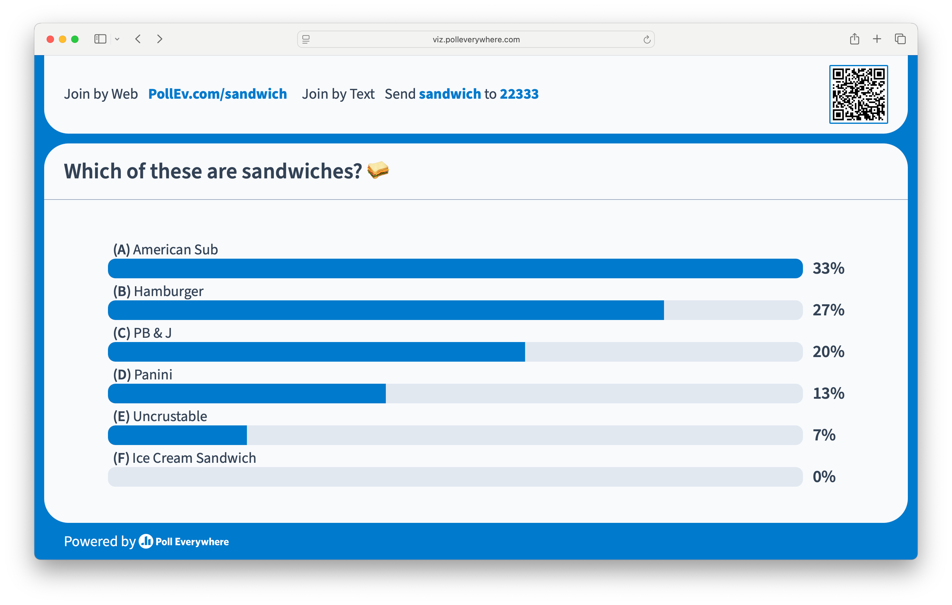 Poll Everywhere 1.0 Poll Example