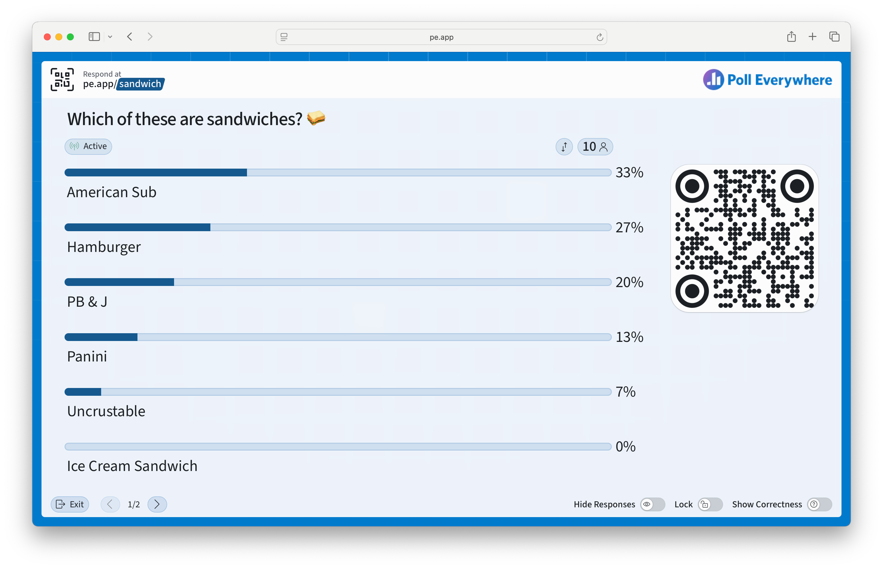 Poll Everywhere 2.0 Poll Example